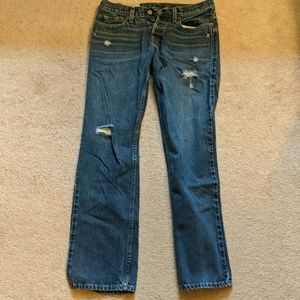 Hollister ripped blue classic straight jeans